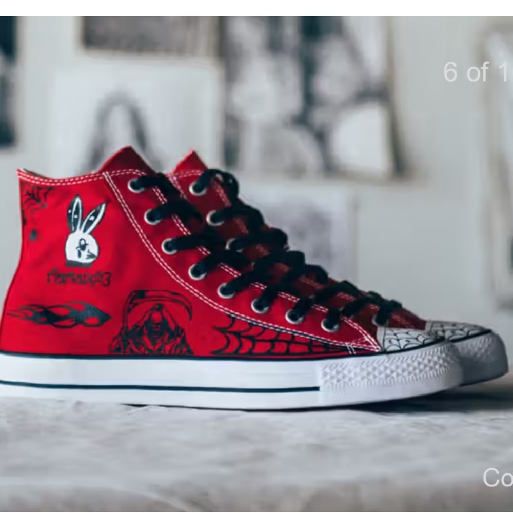 Sean Pablo x Converse Chuck Taylor All Star Sneakers Shoes Pro Hi 'Red' - Picture 2 of 15